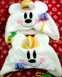 30周年　ディズニー　ファンキャップ　ミッキー・ミニー クリスマス帽子セット