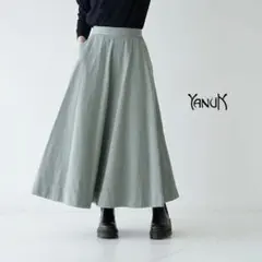 YANUK ヤヌーク カラー デニム フレアスカート ロング