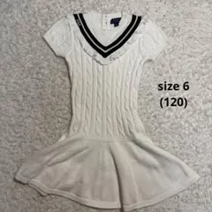 POLO ケーブルニット　ワンピース　白
