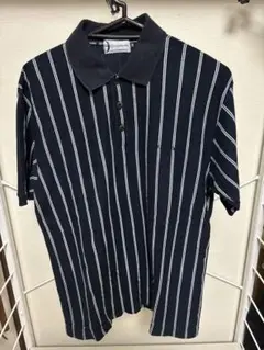 Sergio Tacchini ネイビー ストライプ ポロシャツ