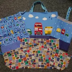 車柄　レッスンバッグ＆シューズケース＆体操服袋