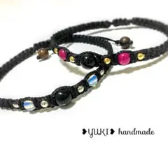 アンクレット or ブレスレット 天然石【ペアセット⑰】ハンドメイド