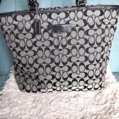 COACH コーチ シグネチャー トートバッグ F13063 黒のサムネイル