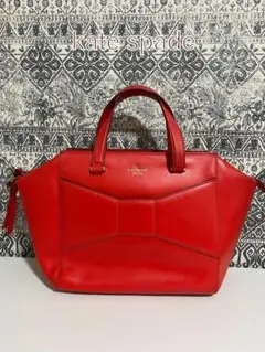 【良品】kate spade レザー ハンドバッグ トートバッグ レッド