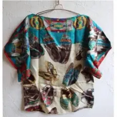 新品*ポロラルフローレン*シルク　ネイティブ柄　カットソー*S*