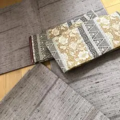 SALE❤️ヴィンテージ ウール　単衣　着物　大人の渋カジュアル紬風ブラウン