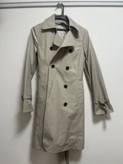 ベージュ トレンチコート ダブルブレスト