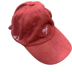 New Era キャップ nyc レッド スエード調