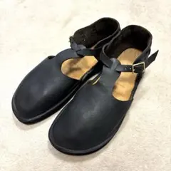 オーロラシューズ希少カラーネイビー美品バックストラップシューズ オーロラシューズ希少カラーネイビー美品バックストラップ