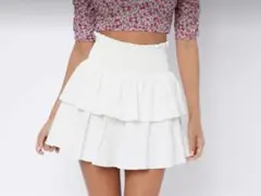 SHEIN フリルスカート ホワイト XS┊︎JP-M
