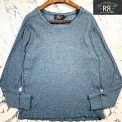 ✨一つ星✨️(ML位) RRL サーマル生地 クルーネック 長袖 ネイビー