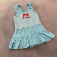 女の子　水着 ワンピース 水色 ギンガムチェック　110サイズ