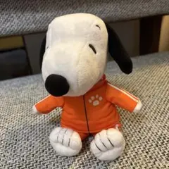 SNOOPY スヌーピー ぬいぐるみ キーチェーン オレンジジャージ
