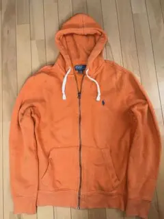 【h】POLO ByRalph Laurenジップアップパーカーオレンジ POLO RALPH LAUREN フルジップパーカー ラルフローレン オレンジ ワン