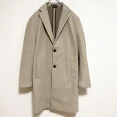 【ZARA】メンズ チェスター ロングコート ベージュ ストレッチ 通勤 S