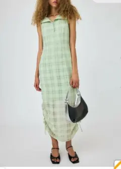 MOUSSY HOODIE SLEEVELESS CHECK ドレスサイズ2