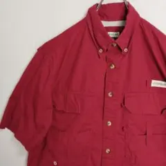 MAGELLAN 半袖シャツ ワークシャツ BDシャツ レッド メンズＳ