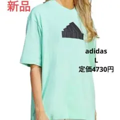 adidas　Tシャツ　新品　レディース　L　エメラルド　ビッグロゴ　半袖