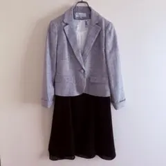 J-ing ワンピーススーツ13AR グレージャケット&白×黒ワンピ