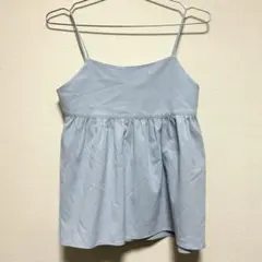 UNITED ARROWS ガーリーキャミソール ライトブルー Lサイズのサムネイル