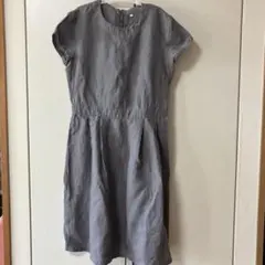 良品計画　グレー 半袖 ひざ丈ワンピース