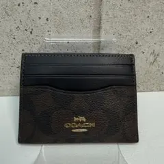 COACH レザー カードケース ブラウン/ブラック