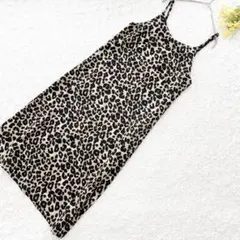 美品バースデイルーム　レオパードキャミワンピース　F 着痩せ　体型カバー　重ね着