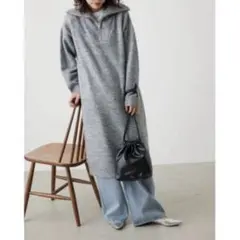 RODEO CROWNS WIDE BOWL ハーフジップニットロングワンピース