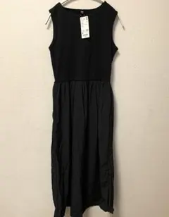 UNIQLO コンビネーションワンピース　ノースリーブ　丈短め　ブラック M