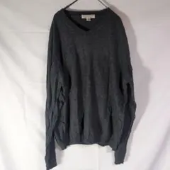 美品 PRONTO UOMO Vネックセーター L ダークグレー カシミヤ混 綿
