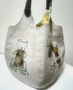 【パッチワーク・キルト】 《4枚はぎサマーバック》 残一点