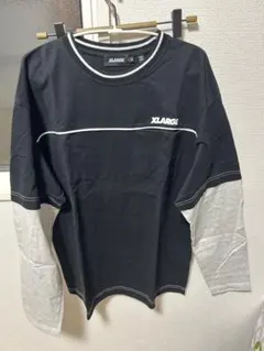 XLARGE 長袖カットソー ブラック レイヤード風
