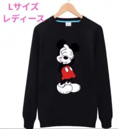 Lサイズ　ミッキーマウス黒　ディズニー　トレーナー