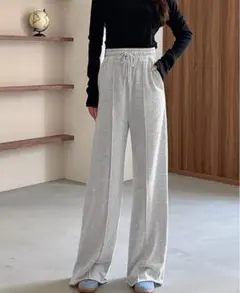 スウェットパンツ センターピンタック ライトグレー