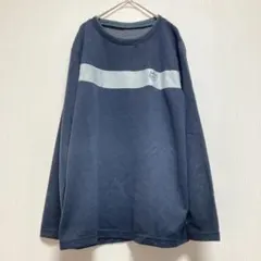【しまむら】長袖Tシャツネイビー ルームウェア パジャマ 綿混 メンズL 就寝着