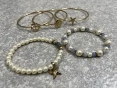 パールとビーズのブレスレット 5点セット