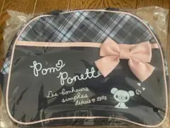 ポンポネット チェック &リボンバッグ