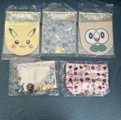 ポケモン巾着袋&ミスドジッパー袋&ミスドポーチ5点セット
