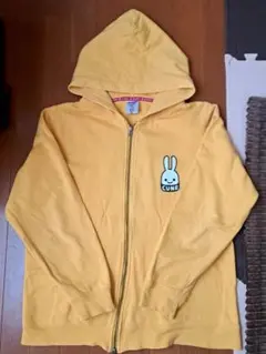 CUNE ウサギプリント フルジップパーカー XL イエロー