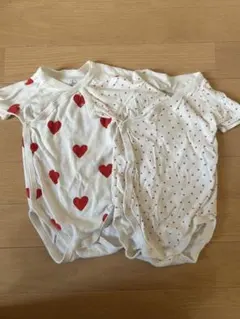 ハートプリント半袖あわせボディ
