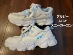 【ALGYアルジー】 厚底スニーカー ホワイト×ライトブルー 22.0cmのサムネイル