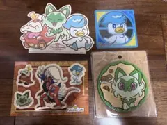 【新品】ポケモンカフェ限定　ラバーコースター ニャオハ 他3点