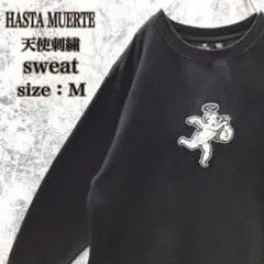 S248【入手困難】US古着ハスタムエルテ天使刺繍ロゴスウェットトレーナー激レア