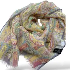 極美品　ETRO 極上ストール　シルク100 ペイズリー柄　イタリア製 華やか
