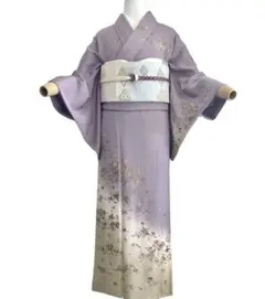 身丈157 藤紫　刺繍　付け下げ　着物　NO88 フルセット 可