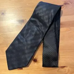 DKNY ダナ・キャラン・ニューヨーク ネクタイ　光沢ブラック　3パターン柄