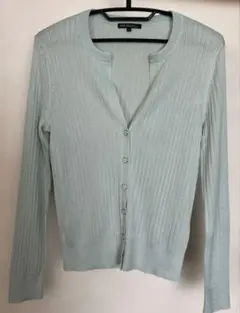 【23区】リブ編みミントグリーンカーディガン サイズ38