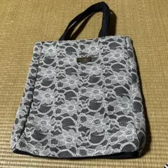 レース模様トートバッグ