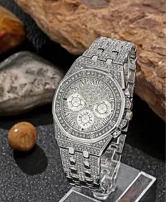 ‼️今日限定値下げ‼️glitterシルバーアイスドアウトウォッチ