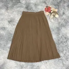 ungaro ウンガロ（M）プリーツスカート ロング丈 無地 ウール100%